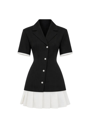 Manière De Voir Baya pleated-skirt blazer mini dress - Black