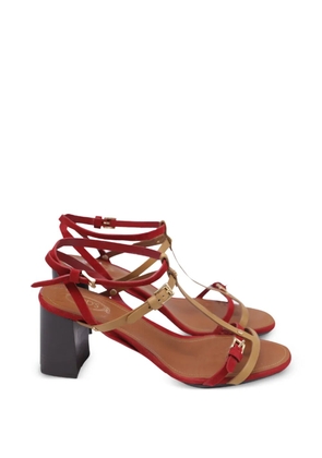 Tod's Vintage T-strap block-heel sandals - Red