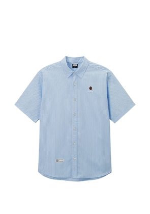 FINGERCROXX embroidered striped shirt - Blue