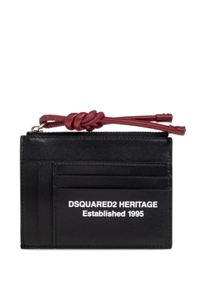 DSQUARED2 knotted leather cardholder - Black