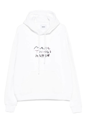 Bonsai embroidered cotton hoodie - White