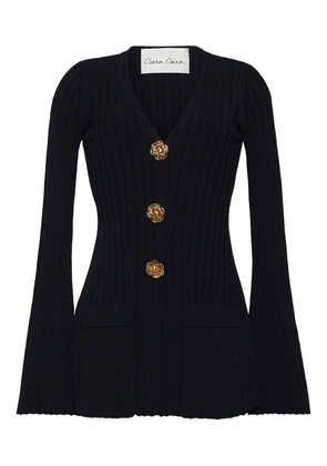 Cara Cara Estella ribbed bell-sleeve top - Black