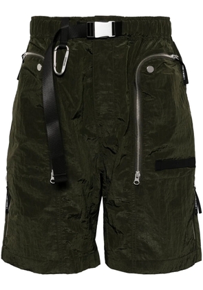 Spoonyard crinkled belted shorts - Green