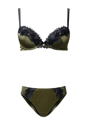 TWINSET silk push-up bra and briefs - Green