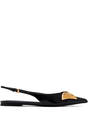 Schutz bow-embellished slingback flats - Black