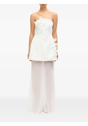 Acler Culloden butterfly strapless maxi dress - White
