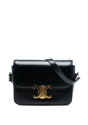 Celine Pre-Owned 2020 Teen Shiny Calfskin Triomphe crossbody bag - Black