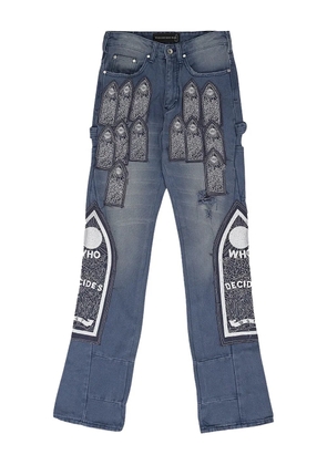 Who Decides War patched jeans - Purple