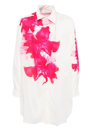 Yohji Yamamoto floral printed shirt - White