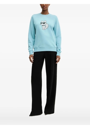 Karl Lagerfeld crystal-embellished sweatshirt - Blue