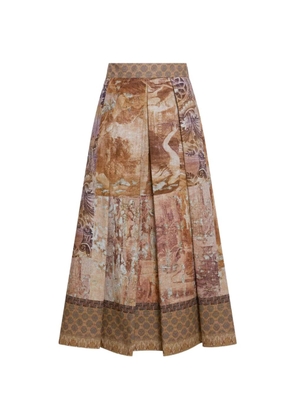 Pierre-Louis Mascia Salato pleated print skirt - Neutrals