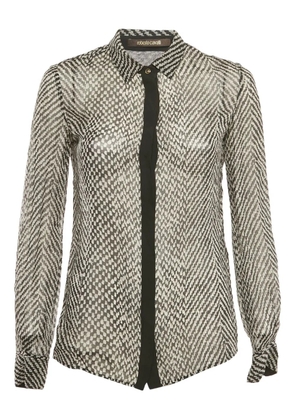 Roberto Cavalli Vintage monochrome-print silk blouse - Grey