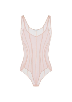 Elisabetta Franchi tulle micro-mesh bodysuit - Neutrals
