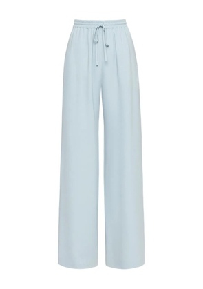 Oscar de la Renta drawstring-waist silk pants - Blue