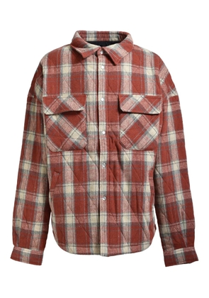 BREATH checked-pattern shirt - Red