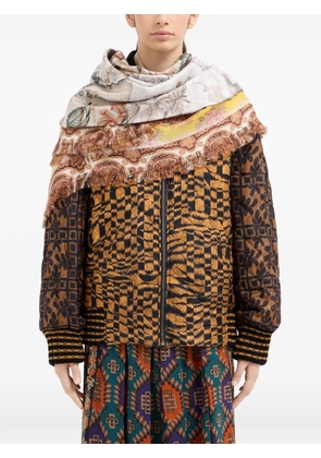 Pierre-Louis Mascia floral-paisley print fringed scarf - Neutrals