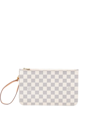 Louis Vuitton Pre-Owned 2015 Damier Azur Neverfull MM pouch - White