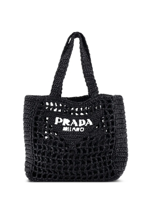 Prada Pre-Owned Logo Raffia Small tote bag - Black