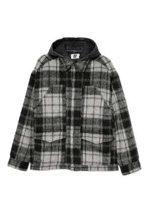 izzue checked jacket - Black