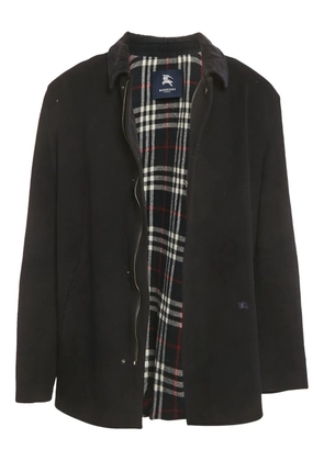 Burberry Pre-Owned corduroy-collar coat - Black