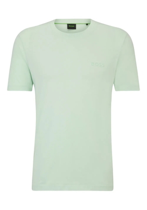 BOSS logo-embroidered cotton T-shirt - Green