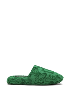 Dolce & Gabbana DG-jacquard cotton slippers - Green