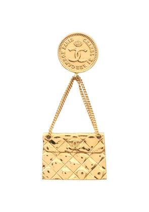 CHANEL Pre-Owned 1986-1988 bag motif brooch - Gold