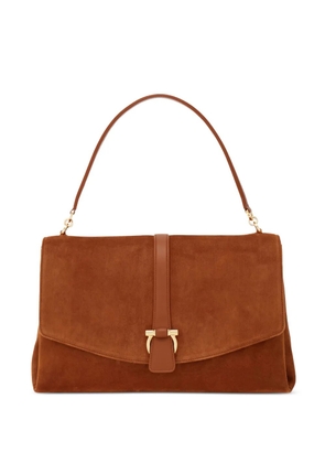 Ferragamo large front flap shoulder bag - Brown