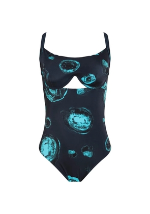 Brigitte cut-out patterned swimsuit - Blue