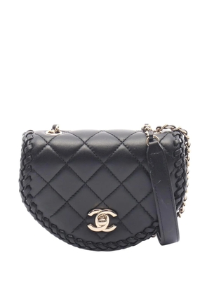 CHANEL Pre-Owned 2021-2026 Mini Quilted Lambskin Braided Flap crossbody bag - Black