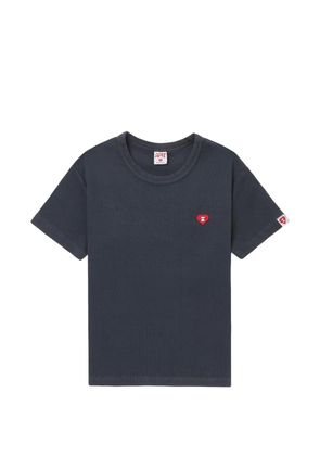 A BATHING APE® ribbed heart appliqué T-shirt - Blue