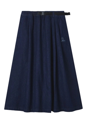 FINGERCROXX pleated buckle-fastening midi skirt - Blue