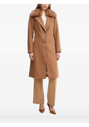 GUESS USA faux-fur collar coat - Brown