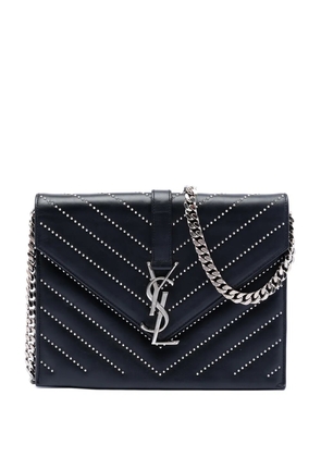 Saint Laurent Pre-Owned 2014 Studded Chevron Calfskin Monogram Envelope Chain Flap crossbody bag - Black