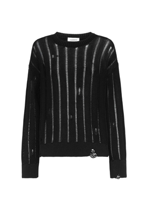 Laneus distressed crew-neck sweater - Black