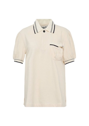 Open YY chest-pocket polo top - Neutrals