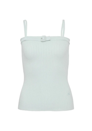 Courrèges buckle-detail ribbed-knit tank top - Blue