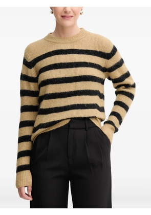 Mos Mosh Thora striped crew-neck sweater - Neutrals