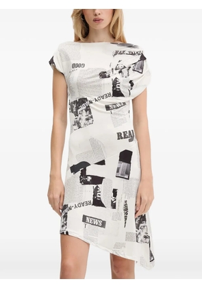 Desigual newspaper-print dress - Black