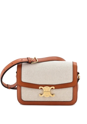 Celine Pre-Owned Triomphe Shoulder Bag Canvas with Leather Medium crossbody bag - Brown