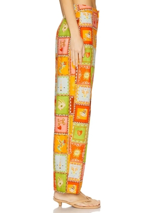NEVER FULLY DRESSED patchwork-print trousers - Orange