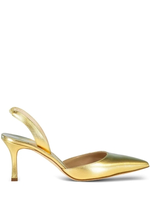 Manolo Blahnik 70mm Carolyne slingback heeled pumps - Gold