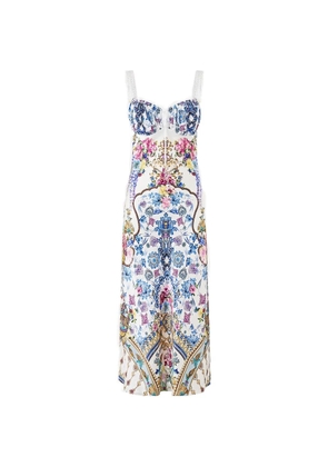 Camilla All About That Lace gathered bodice print maxi dress - Blue
