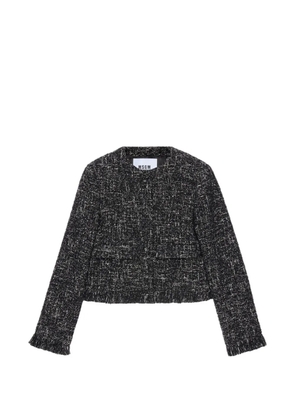 MSGM frayed bouclé jacket - Black