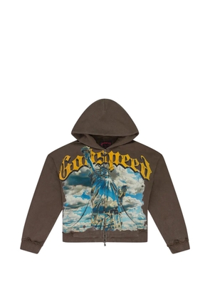 GODSPEED Chrome Liberty V2 zip-up hoodie - Brown