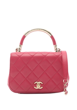 CHANEL Pre-Owned 2016-2017 Mini Quilted Lambskin Carry Chic Flap satchel - Red