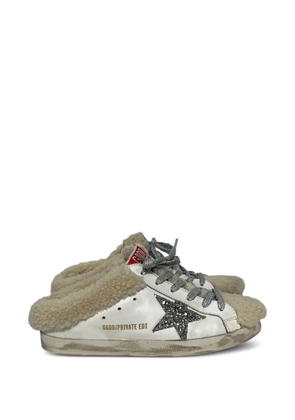 Golden Goose star-embellishment lace-up mules - White