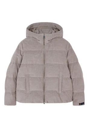 Paul & Shark hooded corduroy puffer jacket - Neutrals