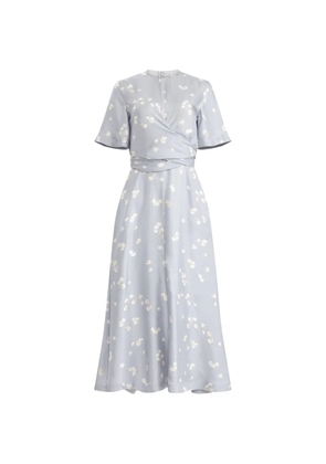 Altuzarra floral wrap midi dress - Blue