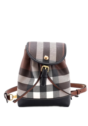 Burberry Pre-Owned Flap House Check Coated Canvas Micro backpack - Black